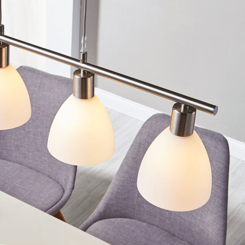 Lindby Hängelampe Hängeleuchte Simeon LED Pendelleuchte dimmbar nickel 73cm - 4251096505863