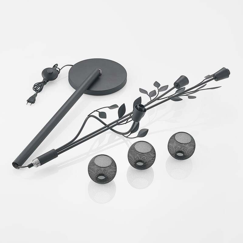 Lindby Stehlampe Florentiner Leuchte Kanye LED 3-flammig schwarz 160cm hoch - 4251911712919