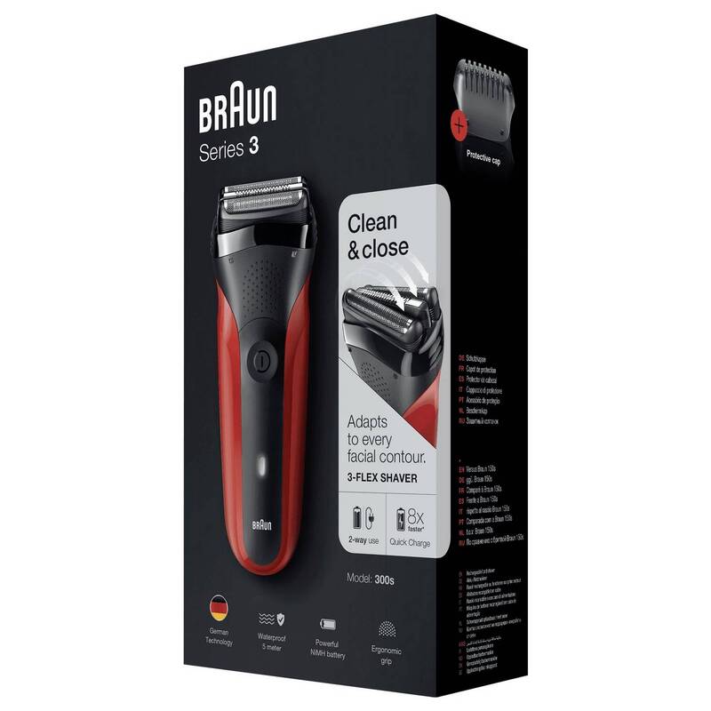 Braun Series 3 300s Folienrasierer rot Herrenrasur sanft präzise - 4210201163343