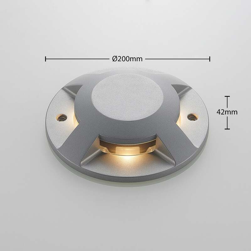 Lucande LED-Bodenstrahler Jeffrey Gartenleuchte silber 4 Lichtaustritte IP67 - 4251096569599