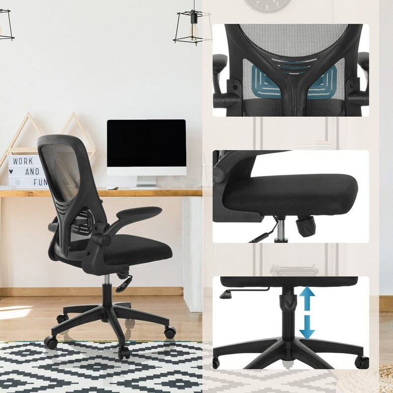 hjh OFFICE Bürostuhl Drehstuhl BELIO Netz Stoff schwarz Stuhl Möbel PC-Stuhl - 4064323037866