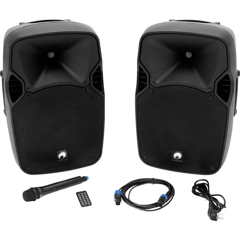 Omnitronic Aktives PA-Lautsprecher-Set Bluetooth inkl. Mikrofon SIEHE TEXT/FOTO - 4026397639681