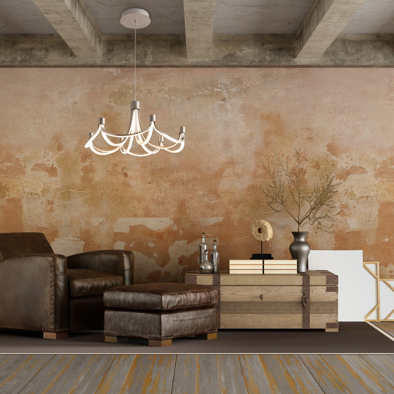 Näve LED Hängeleuchte Festos dimmbar nickel matt Designer Lampe 55cm Ø 3400lm - 4003222883921