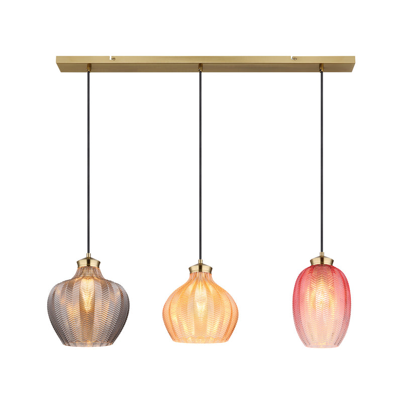 Globo Hängelampe Hängeleuchte Jessica LED Pendelleuchte dimmbar bunt 90cm 3-flg - 9007371475124