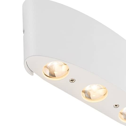 ELC Wandleuchte Außenlampe LED Emirana mattweiß Außenleuchte Lampengehäuse Glas - 4251096590968