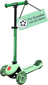 HUDORA Dreirad Scooter mit LED Rädern - höhenverstellbare Lenkstange mint für - 4005998110706