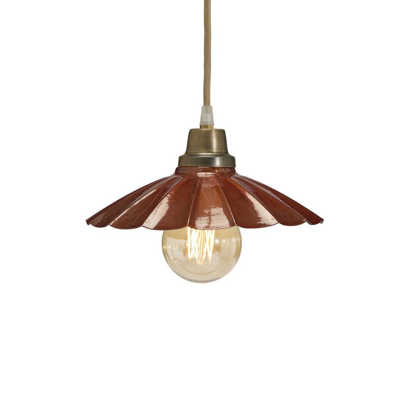 PR Home Hängelampe Ester terracotta Hängeleuchte Leuchte Ø 24 cm Eisen Stecker - 7330976140596