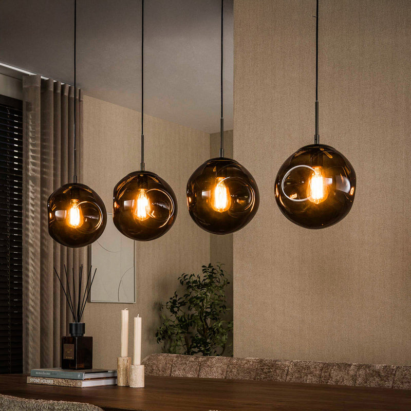 Hängeleuchte Stellar LED Pendelleuchte dimmbar 4-flammig braun 130cm E27 IP20 - 8713244174575