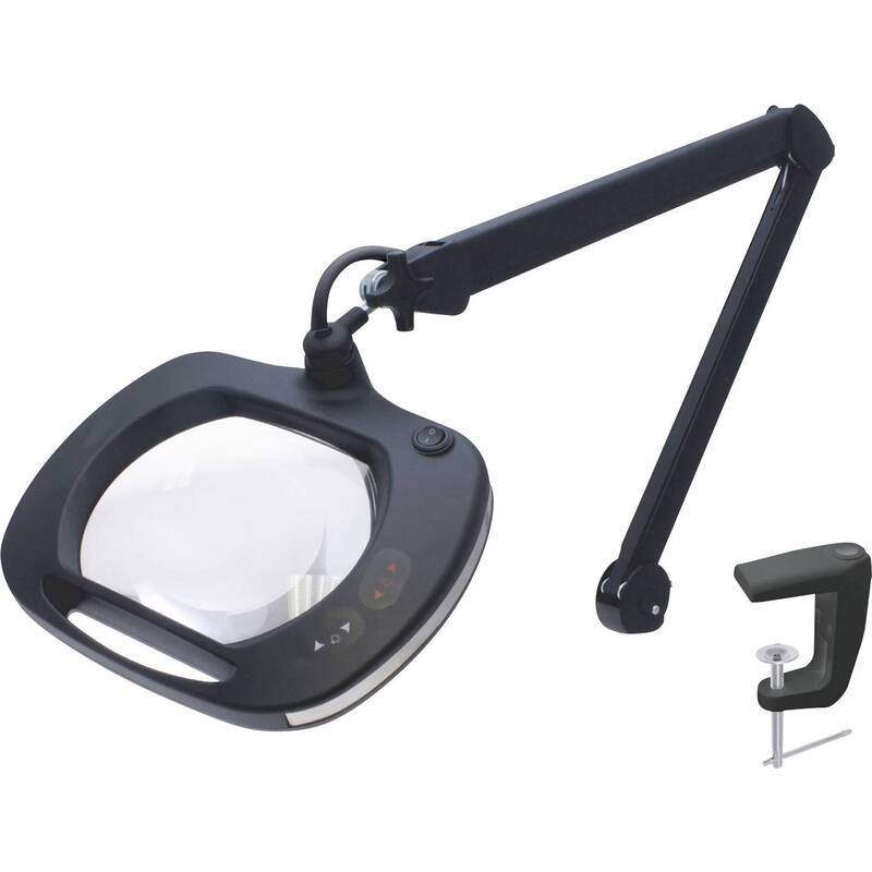 LED Lupenleuchte Lupe Leuchte 2.25x Kaltweiss dimmbar Tischklemme 1100lm ESDsich - 7640174710393