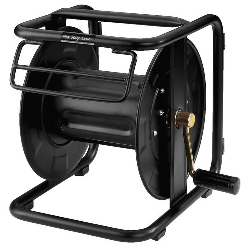 Monacor MCR-2 Kabeltrommel schwarz für Kabel bis 50 m, 3,1 kg, 300 mm - 4007754214482