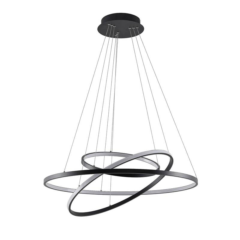 Lucande Pendelleuchte Hängelampe LED schwarz Ezana Leuchte dimmbar Aluminium - 4251911705157