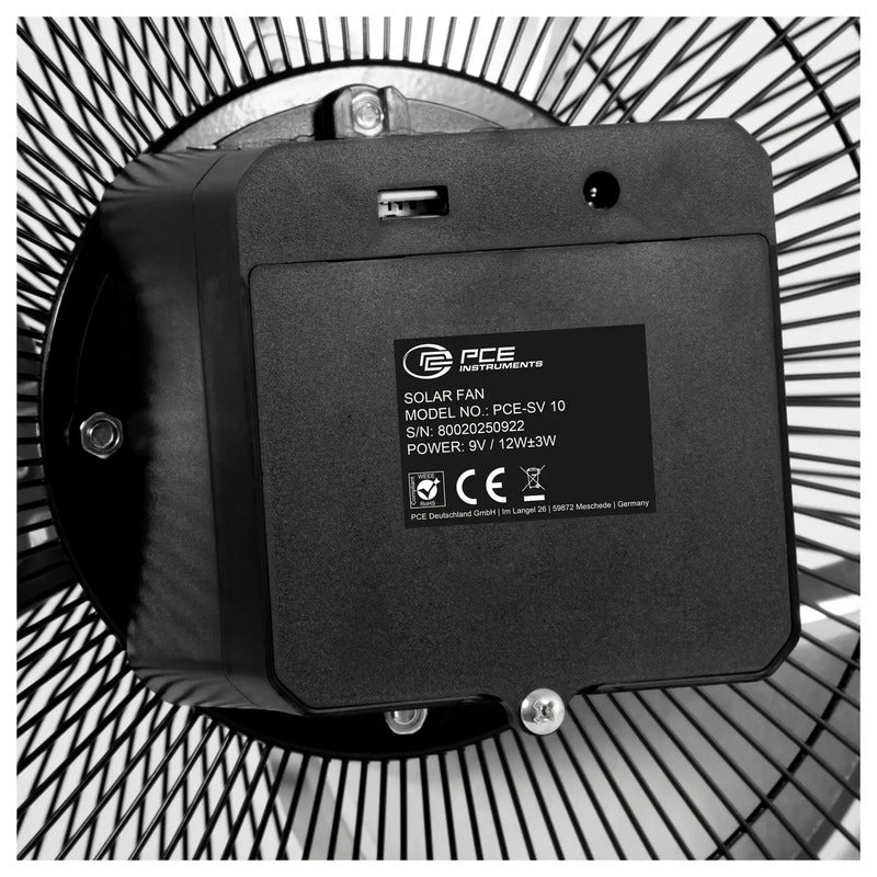 PCE Instruments Bodenventilator PCE-SV 10 Solarventilator 10W 2 Stufen schwarz - 4250348737519