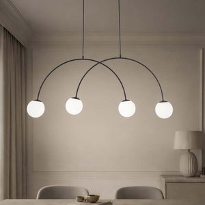 B-Ware Hängeleuchte Nova Pendelleuchte 4-flammig LED dimmbar schwarz weiß 120x15cm