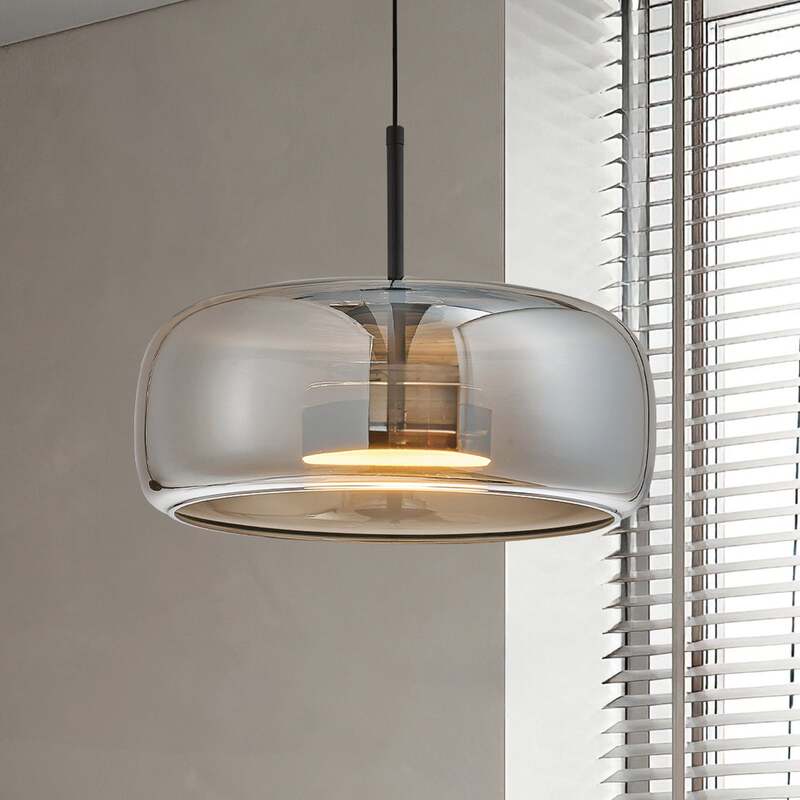 Viokef Pendelleuchte Deco LED Hängeleuchte Lampe Glas schwarz rauchgrau Ø33cm - 5201769150738