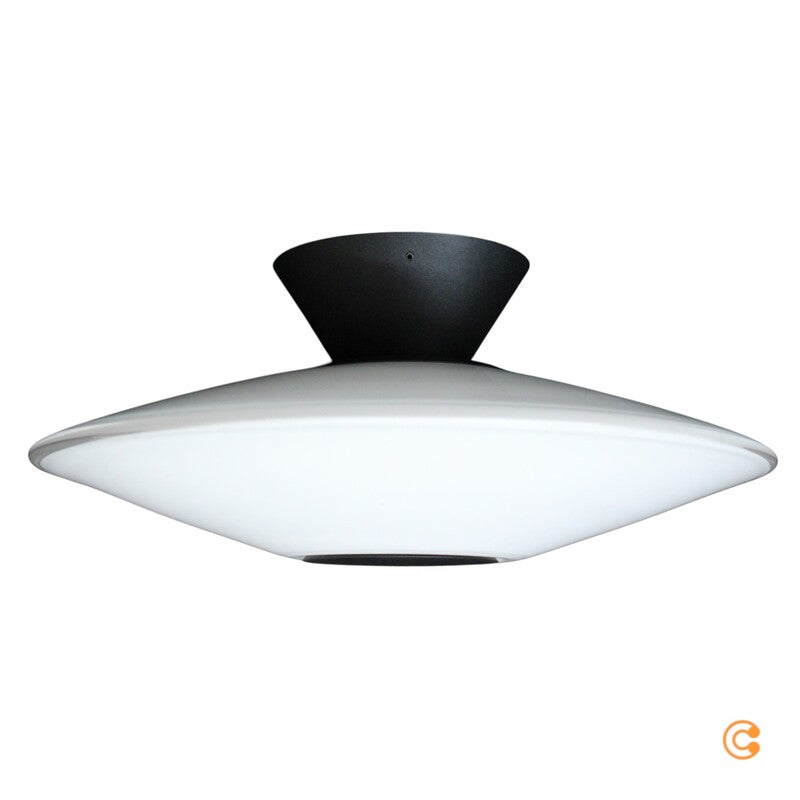 Paul Neuhaus Deckenlampe Deckenleuchte LED Elipsa weiß schwarz Glas Eisen Ø 35cm - 4012248397510