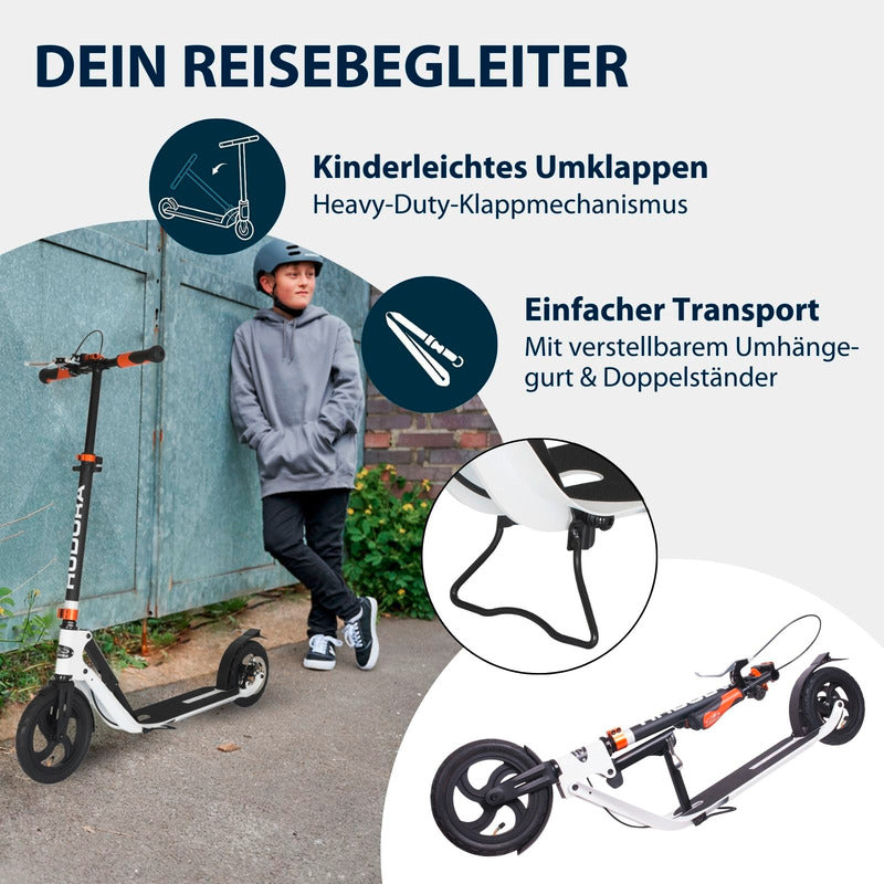 HUDORA Big Wheel Air 230 Scooter orange höhenverstellbar faltbar 120 kg max. - 4005998140536