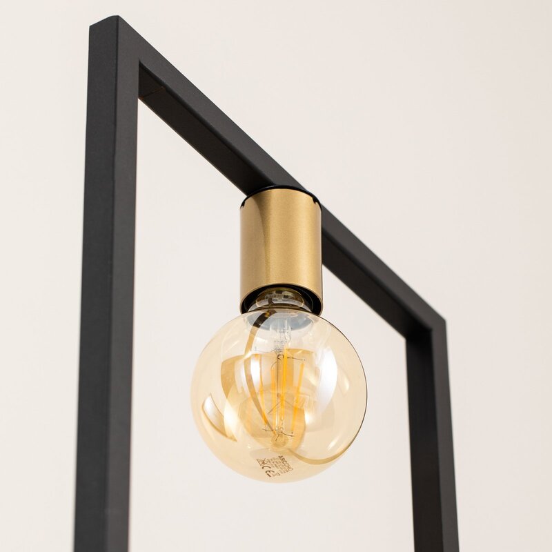 Stehleuchte Flores Stehlampe Standleuchte Leuchte 1-flammig schwarz/gold Stahl - 5907565953732
