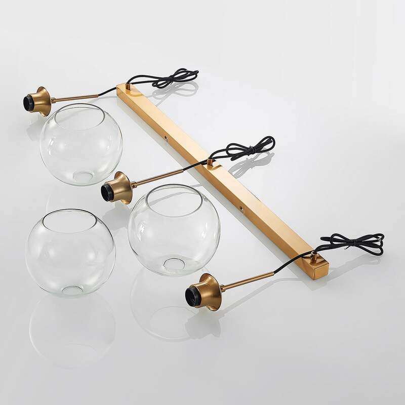 Lindby Hängelampe Hängeleuchte Grady LED Pendelleuchte dimmbar messing klar - 4251911725759