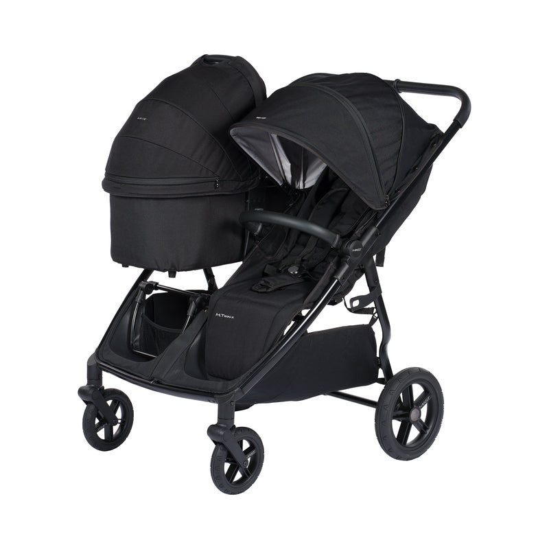MAST Doppelkinderwagen M.Twin x Buggy Zwillingswagen Onyx schwarz 4-Räder - 2000583848080