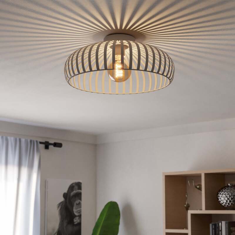 Eglo Deckenleuchte Lampe Mogano 3 LED dimmbar beige Ø43cm Stahl 18cm hoch - 9008606328741