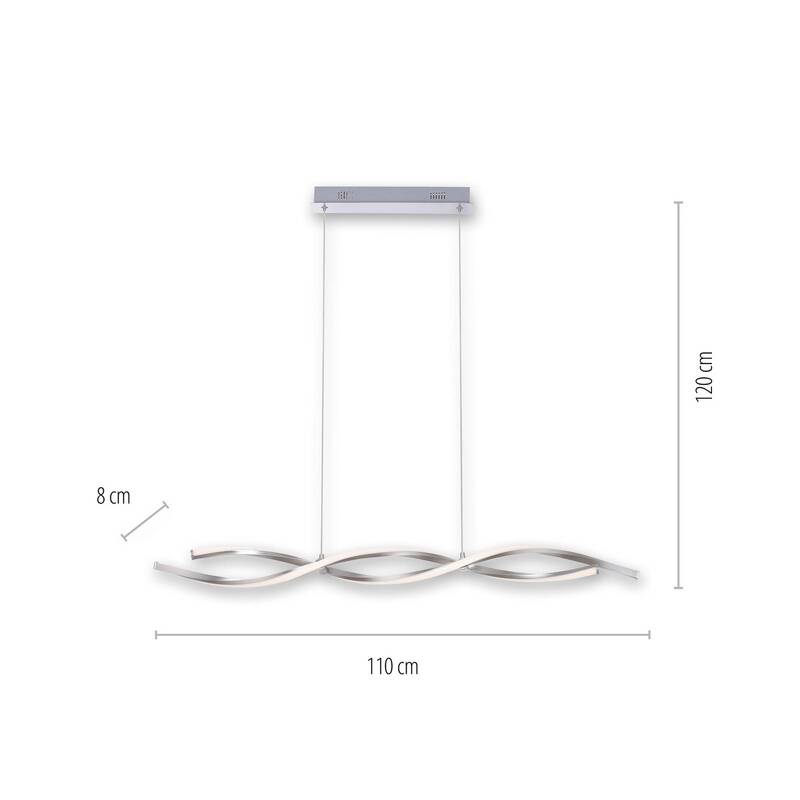 LOLA Smart Pendelleuchte Hängelampe LED Multicolor Silber Opal Fernbedienung Sma - 4043689978112