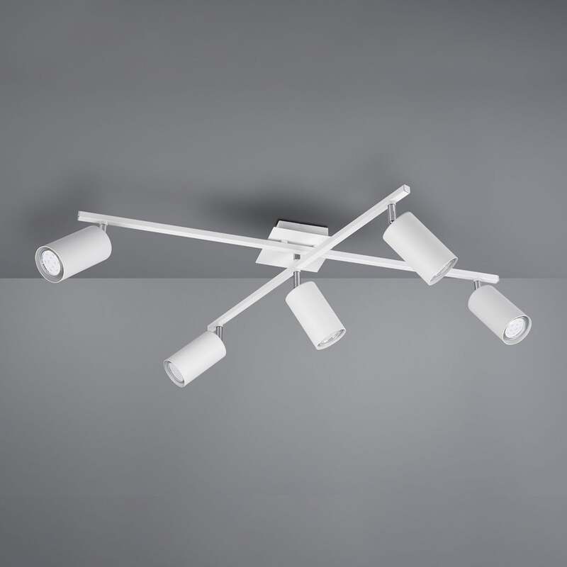 Trio Lighting Deckenstrahler Marley 5-flammig LED dimmbar weiß matt 77,5x57,5cm - 4017807411614