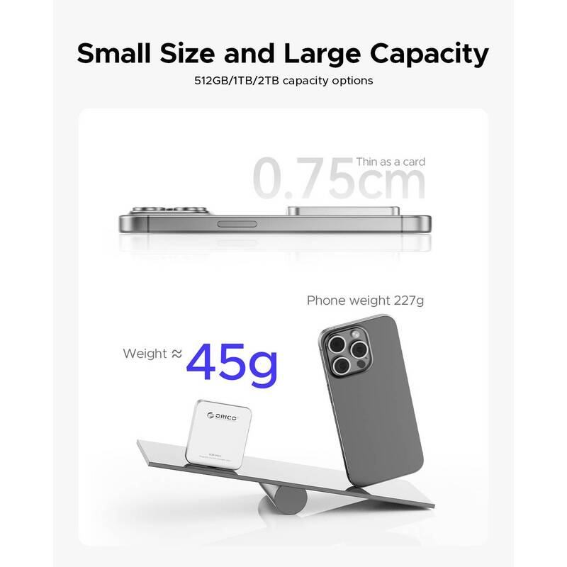 ORICO K20 mini M.2 SSD-Gehäuse USB-C 20 GBit/s für PCIe 2230 bis 2 TB - 4064161476926