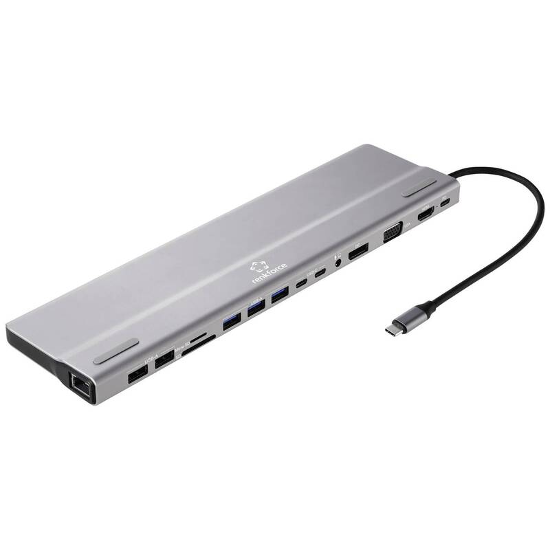 Renkforce USB-C Dockingstation RF-DKS-902 mit Kartenleser 4K HDMI grau - 4064161246857