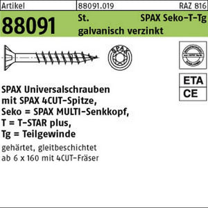 B-Ware SPAX 0191010400705 Universal Screw 4 X 70mm T-Star Plus Steel WIRO