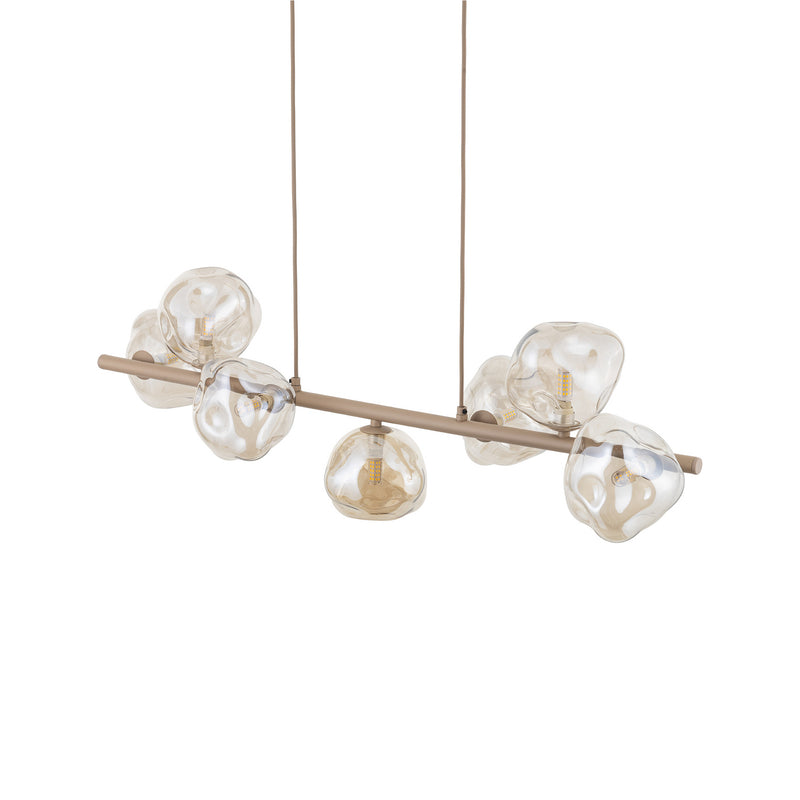 Hängeleuchte Lava 7-flammig LED Pendelleuchte dimmbar sand cognac 90cm lang - 0000010055431
