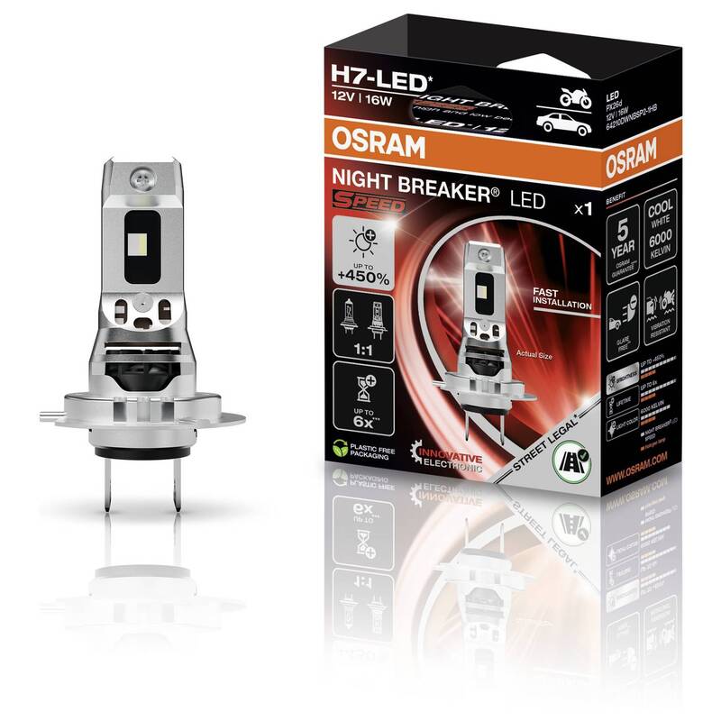 OSRAM NIGHT BREAKER LED SPEED H7 16W 12V 6000K 1550lm Kaltweiß Leuchtmittel - 4062172425360