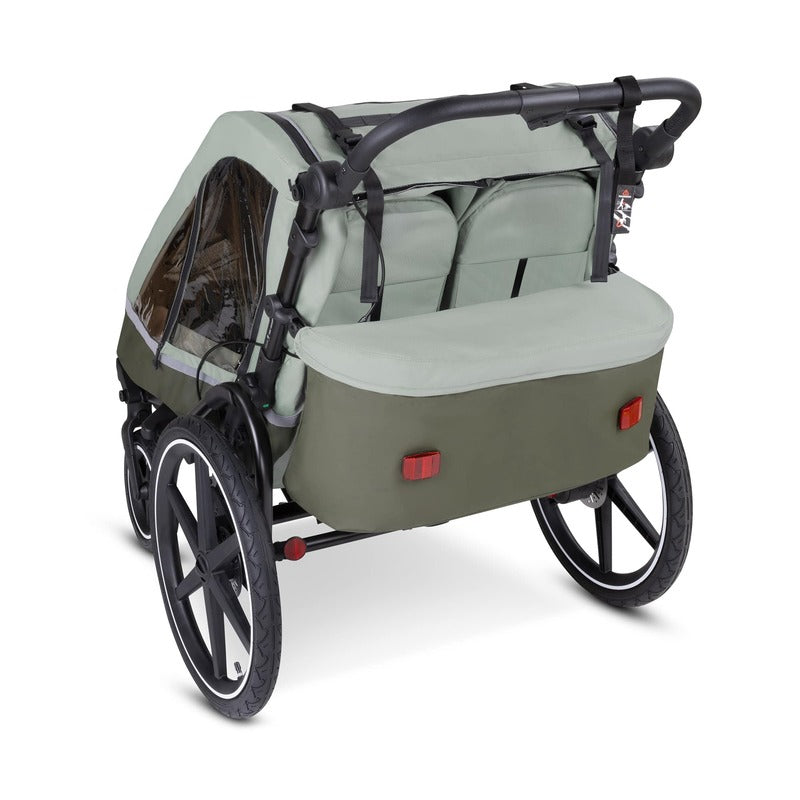 ABC Design Fahrradanhänger Tour 2 Zweisitzer Jogger-Modus Olive 5-Punkt-Gurt 79 - 4045875074738