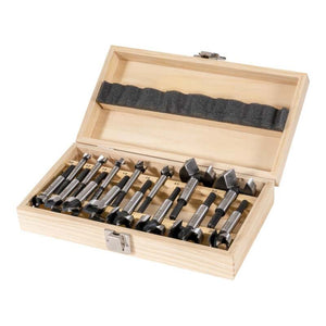 B-Ware Stier Forstnerbohrer Bohrer Set 15-teilig in Holz-Kassette 10-50mm C45 Stahl