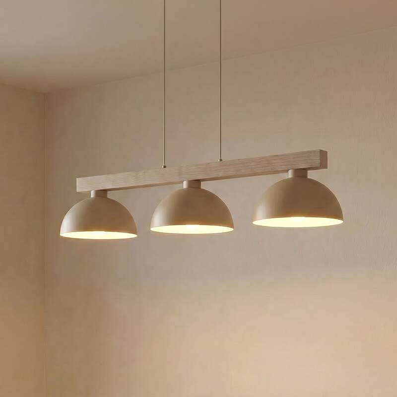 TK-Lighting Hängeleuchte Oslo sandfarben 3-flammig LED Pendelleuchte 118cm lang - 5906135110124