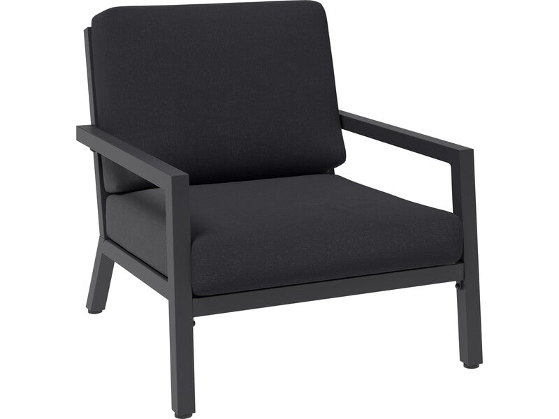 Lounge-Gruppe Garten Aluminium Schwarz-Dunkelgrau 4-teilig Relaxgruppe Terrasse - 4007873338632