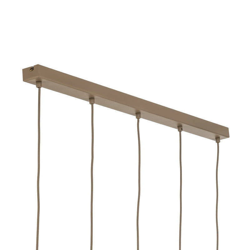 Hängelampe Sool 5-flammig LED Pendelleuchte dimmbar beige matt Stahl 95cm - 5907565912166