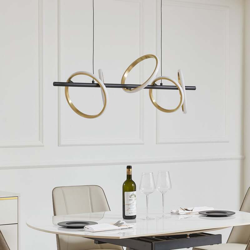 Lucande LED Hängeleuchte Madu Hängelampe Leuchte LED schwarz Metall 92,5 cm lang - 4251911778847
