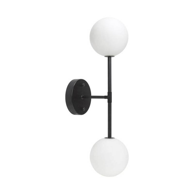 PR Home Wandleuchte Wandlampe Sigma D schwarz opal Glas Leuchtmittel inklusive - 7330976118731