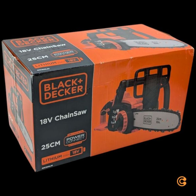 Black & Decker Akku-Kettensäge 250mm Akku-Kettensäge 18V Li-Ion schwarz 2.0Ah - 5035048465936