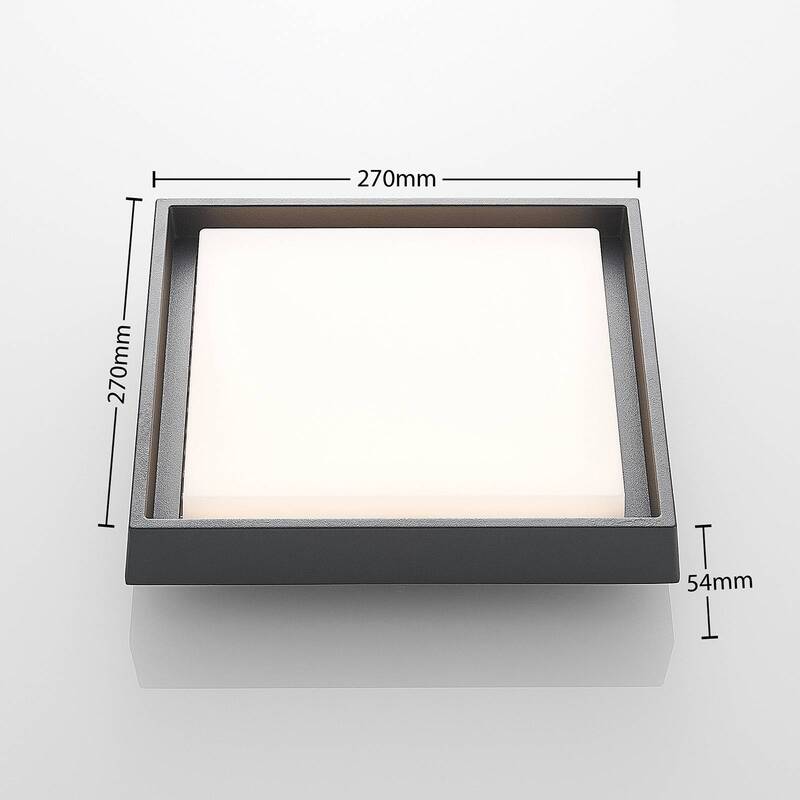 Lucande Deckenleuchte Außenlampe LED Birta dunkelgrau Aluminiumdruckguss IP54 - 4251096556087