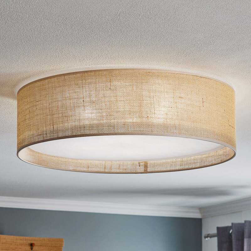 TK Lighting Deckenleuchte Juta LED Lampe Leuchte dimmbar braun weiß Ø60cm 16,5cm - 5901780565848