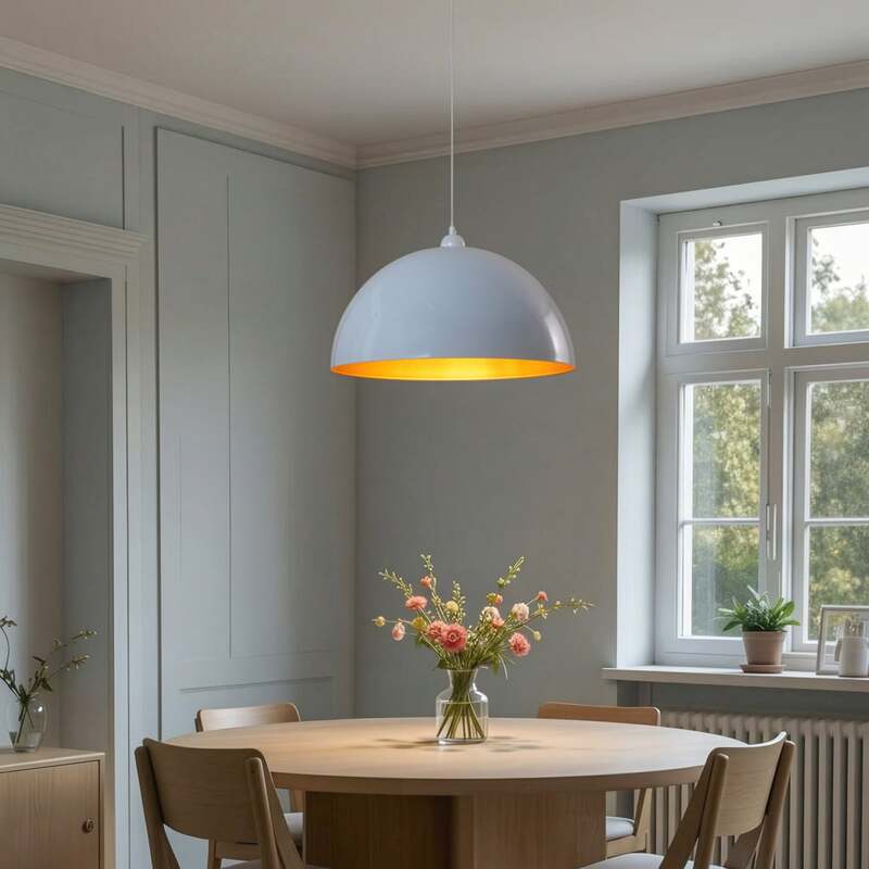 ROYALTECH Hängeleuchte Pendelleuchte Lipeo weiß gold Metall E27 LED Ø 50 cm - 8682835454634