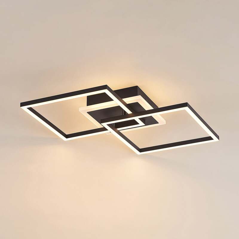 Lindby Deckenlampe Fjardo LED Lampe dimmbar CCT Fernbedienung schwarz - 4251911705652