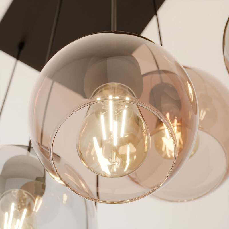 TK Lighting CUBUS Hängeleuchte Pendelleuchte Lampe 6-flammig E27 LED 74 cm Glas - 5901780521646