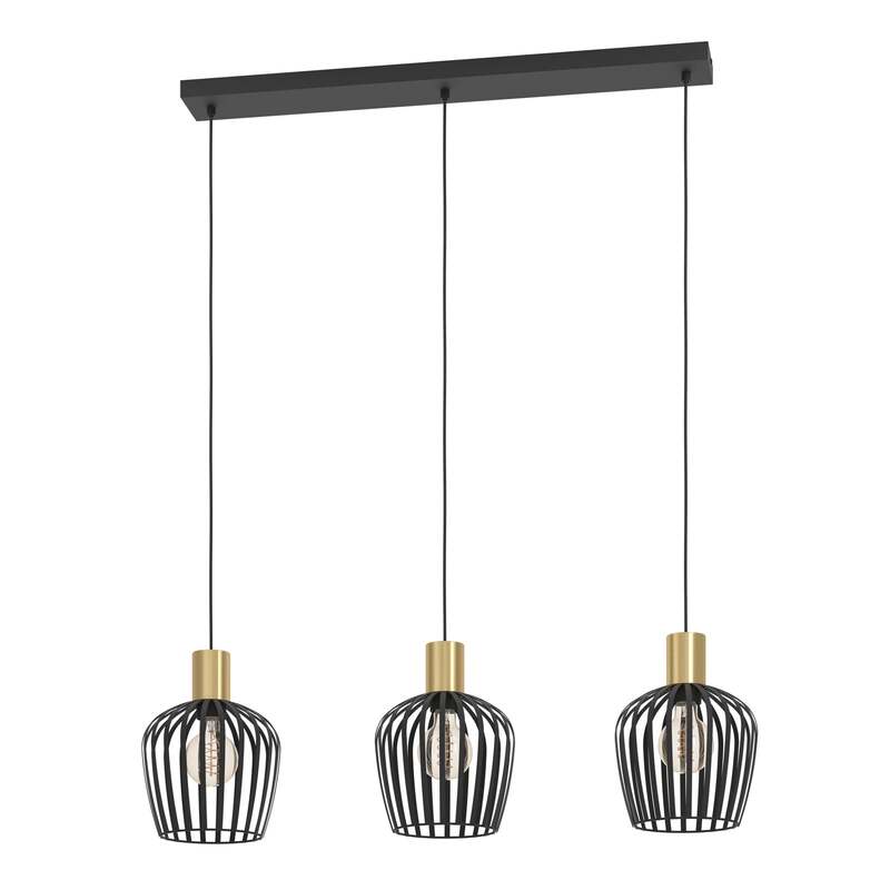 Eglo Hängelampe Hängeleuchte Empoli LED Pendelleuchte dimmbar schwarz messing - 9008606299898