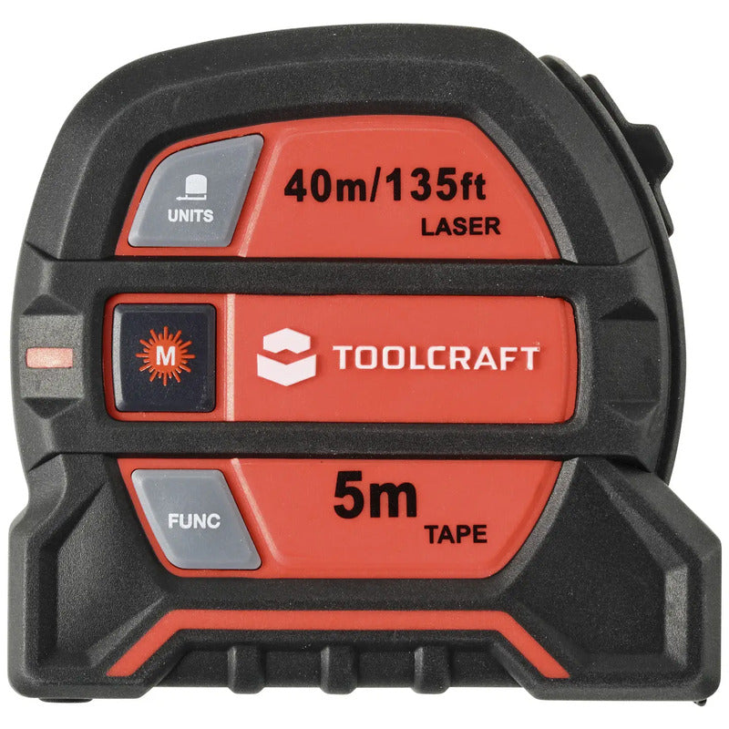 TOOLCRAFT 2 in 1 Laser-Entfernungsmesser maximal 40 m Maßband Entfernungsmesser - 4064161259000