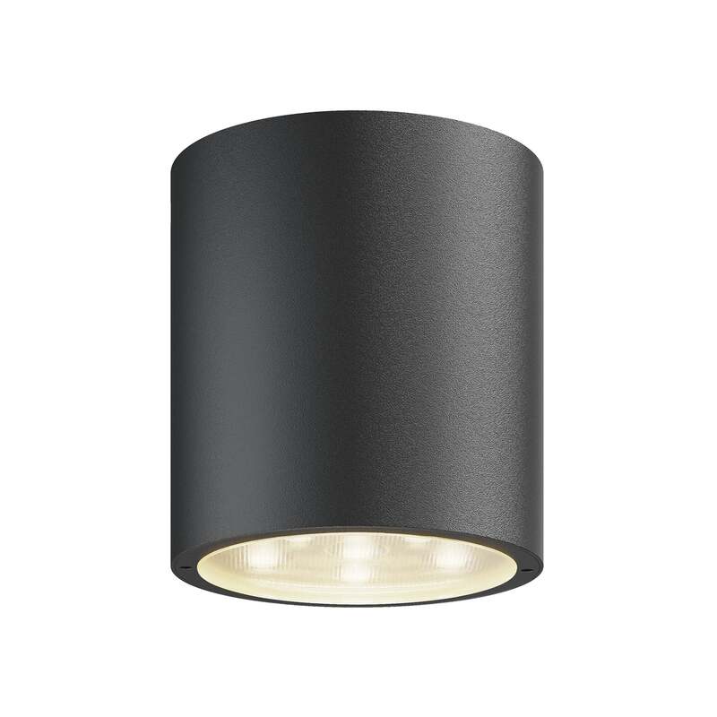 Lucande Deckenleuchte Meret LED Außenleuchte anthrazit IP54 563 Lumen 9cm Ø - 6291105701709