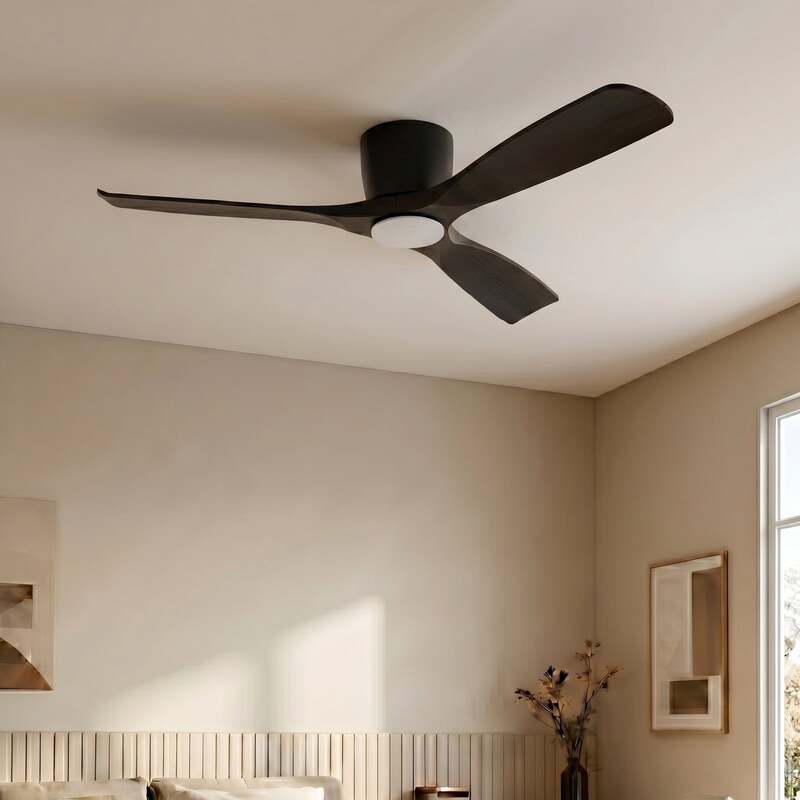 Lucande Deckenventilator Moneno smart schwarz LED Ventilator dimmbar Tuya 131cm - 4251911780048