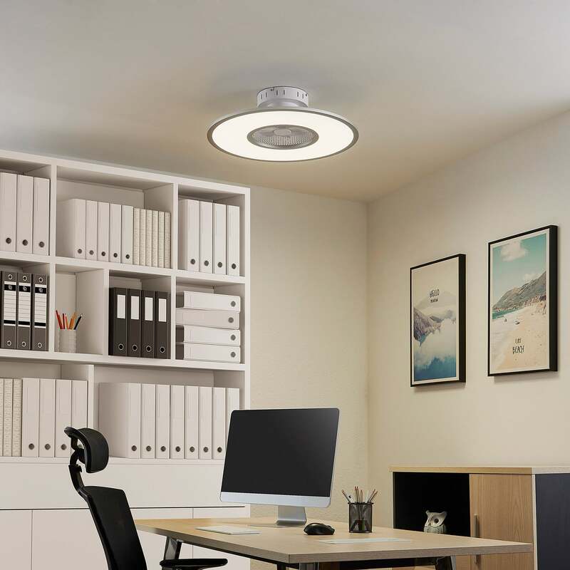 Lindby Deckenventilator Romea LED Ventilator Lampe dimmbar silber Ø60cm 16,5cm - 4251911750270