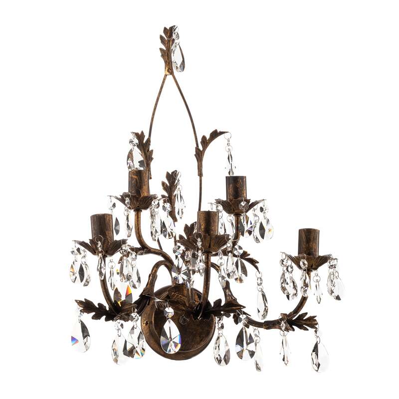 ONLI Kristall-Wandleuchte Teresa bronze fünfflammig Wandlampe Lampe Leuchte Spot - 8030626518612